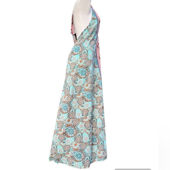 Lara Ethnics Green Boho Style Halter Maxi Dress - Picture 4 of 12